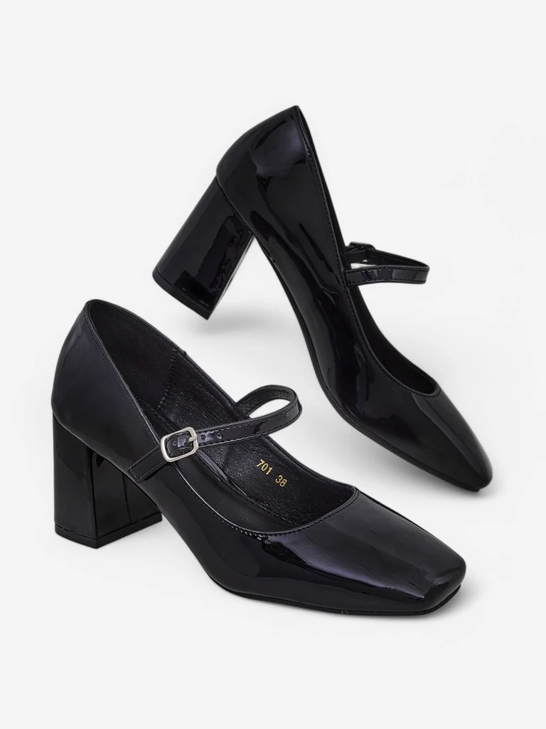 Royalfashion Лаковые женские туфли на каблуке с ремешком Virra