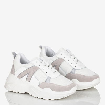 Białe sneakersy damskie z odblaskiem Ariana - Obuwie
