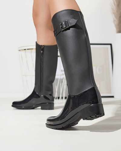 Черные женские веллингтоны до колена Bevirdo- Footwear