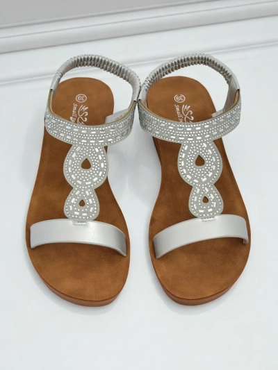 Royalfashion Женские сандалии на танкетке с цирконами Agaya