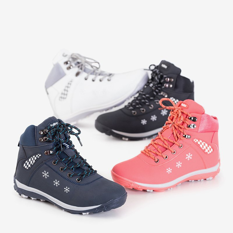 Зимние женские ботинки темно-синего цвета со снежинками Sniesavo - Обувь