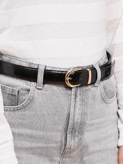 Лакированный женский ремень для брюк в стиле casual