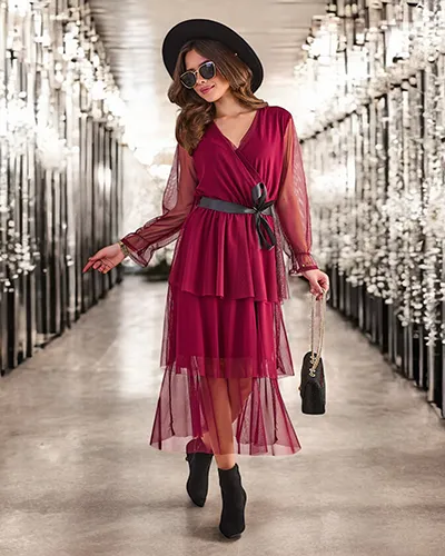 Karališka mada Moterų ilgas suknelė su kunkuliais