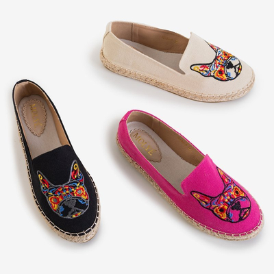 Juodos moteriškos espadrilės su Moroni siuvinėjimu - Batai