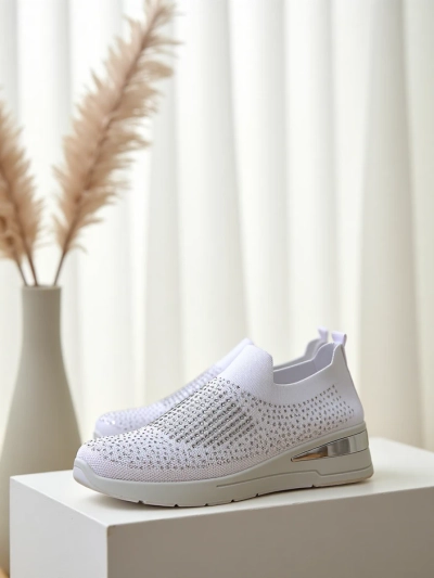 Royalfashion moteriški wedge sportbačiai be užsegimo su kristalais Qelavise