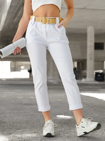 Royalfashion Женские брюки из вискозы с поясом