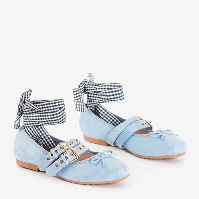 Blue Tied Ballerinas Ballen - Обувь