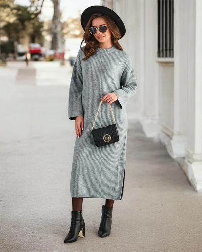 Женское длинное платье-свитер Royalfashion