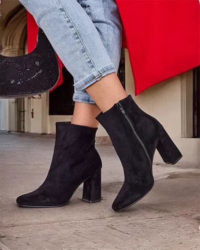 Royalfashion Moteriški įskalbiniai batai iš ekologiško samto ant mažo kulno Emoro