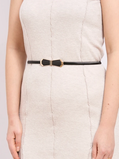 Moteriškas metalinis diržas Melina juodas su dekoratyvine sagtimi glamour stiliumi