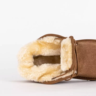 OUTLET Детские коричневые зимние короткие ботинки на шнуровке Tibilis- Shoes