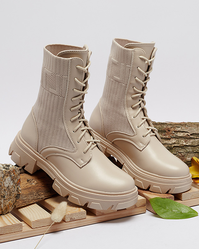 Smėlio spalvos moteriški aukštakulniai a'la bagers Ratica - Avalynė