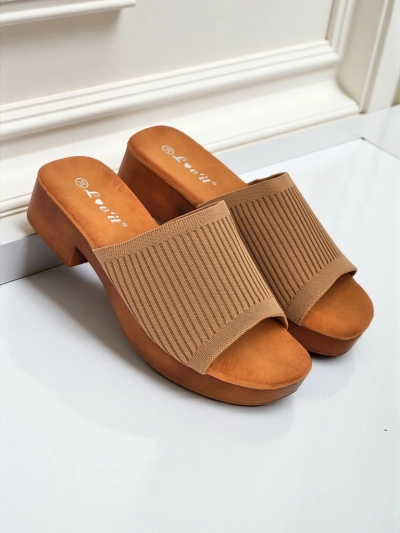 Royalfashion Женские шлепанцы на низком каблуке Ribbed Grace