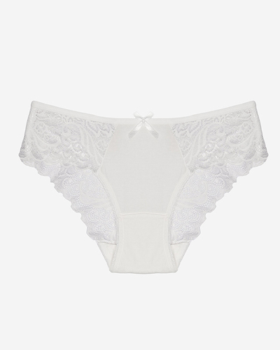 Moteriškos nėriniuotos kelnaitės baltos spalvos - apatinis trikotažas