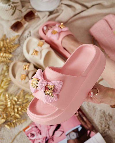 Royalfashion Женские резиновые шлепанцы с декоративным бантом Nilm