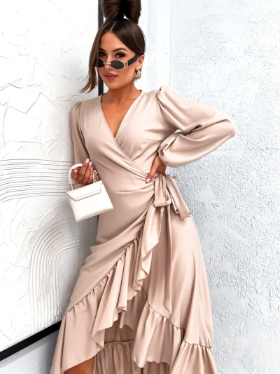 Royalfashion moterų midi suknelė su volanais