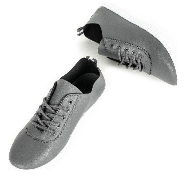 Серые кроссовки «Олимпик» на шнуровке - Обувь