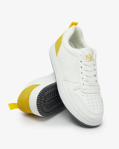 Royalfashion Baltai geltoni klasikiniai sportiniai bateliai Colorburst Classics