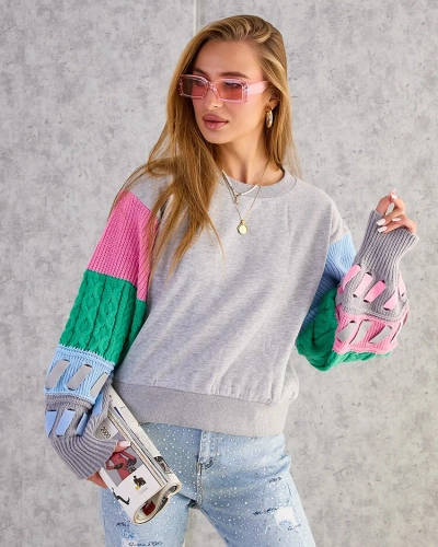 Royalfashion Женская толстовка с разноцветными рукавами