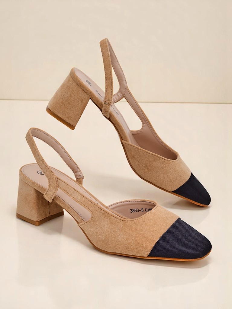 Royalfashion Damskie czółenka Eleganzo – niski obcas, ozdobny nosek