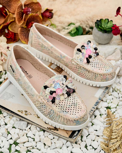 Royalfashion Женские ажурные мокасины из бисера Nasfali