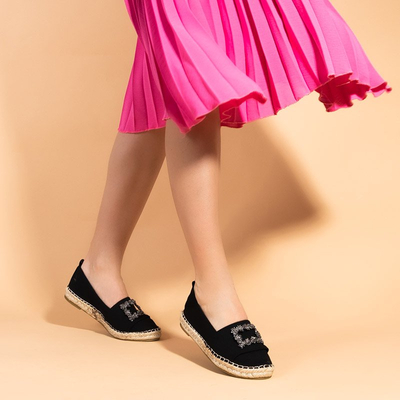 Черные женские эспадрильи с отделкой Manya