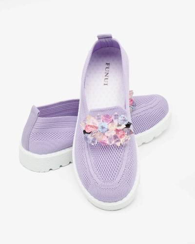 Royalfashion Фиолетовые женские украшенные полусапожки Enweta