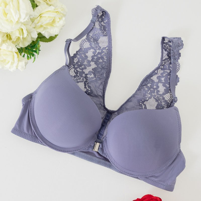 Фиолетовый женский бюстгальтер с кружевом