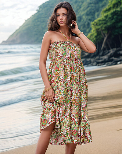 Royalfashion Moteriška midi suknelė su raštu