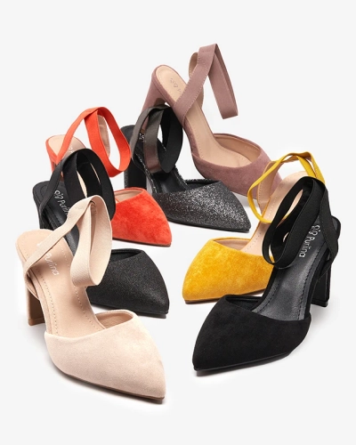 Оранжевые женские босоножки на каблуке Brossi