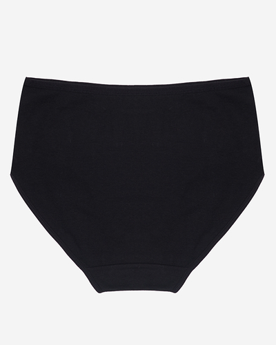 Juodos moteriškos medvilninės kelnaitės su nėriniais PLUS DYDIS - Apatiniai