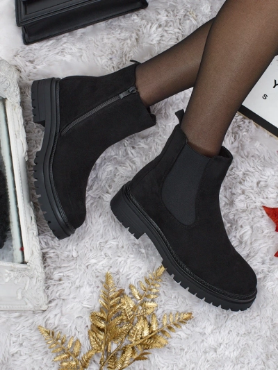 Moteriški aulinukai a'la Chelsea tipo batai iš eko-zomšos Zarelle