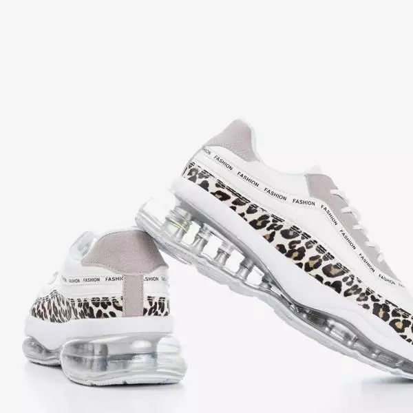 Białe buty sportowe w panterkę Gromin - Obuwie