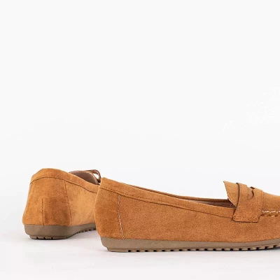 OUTLET Rudos spalvos moteriškos ekologiškos zomšos bateliai iš Teweri - Shoes