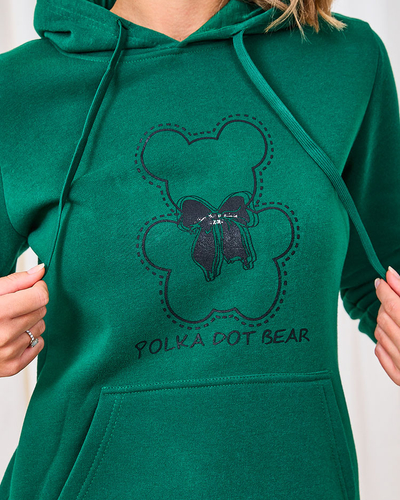 Royalfashion Темно-зеленая женская толстовка с плюшевым мишкой