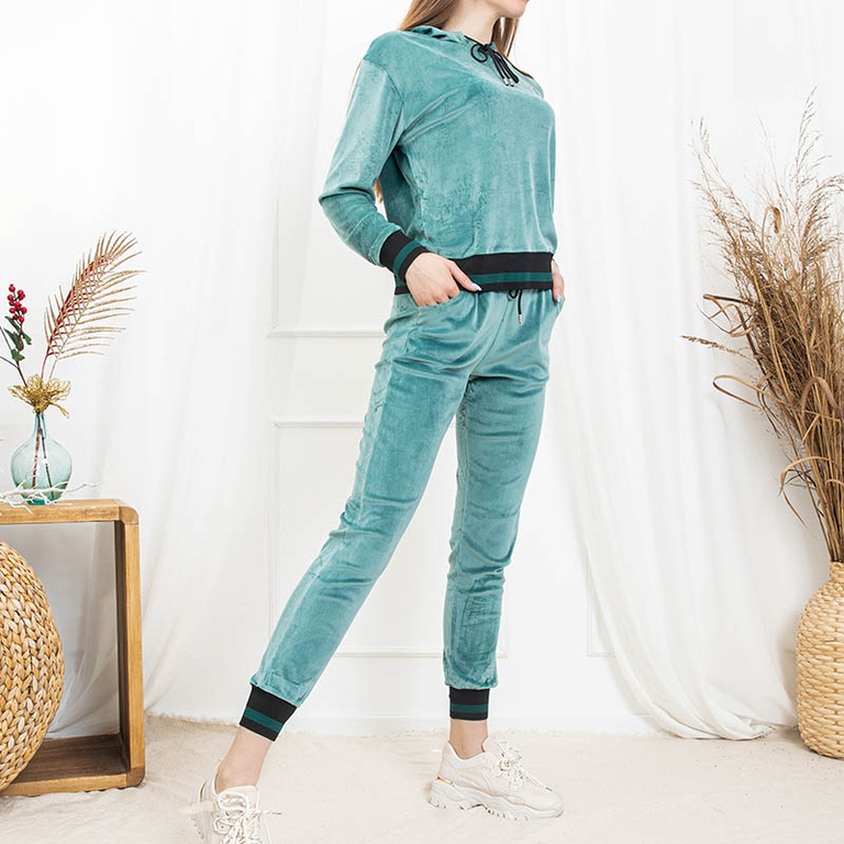 Бирюзовый женский спортивный костюм