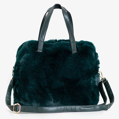 Damska futrzana torebka w kolorze zielonym - Torebki