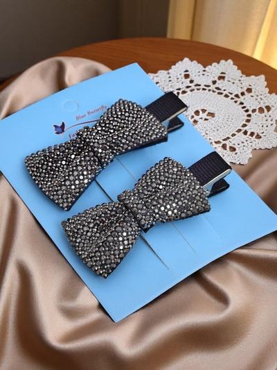 Royalfashion 2 plaukų segtukų rinkinys su kaspinais ir kalnų krištolais Isadora