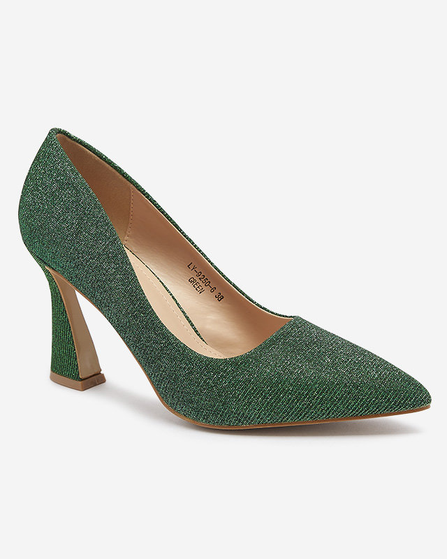 Женские парчовые туфли зеленого цвета Bluskita - Обувь