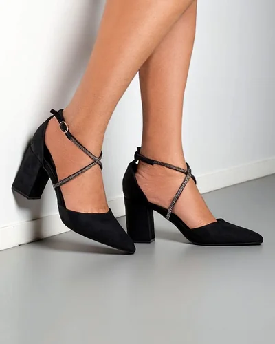 Royalfashion moterų ekologiški zomšos bateliai su dirželiais Eurole