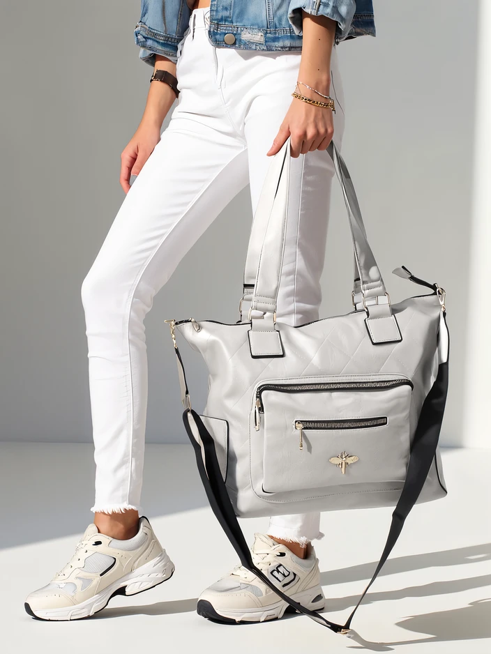 Royalfashion moteriška rankinė, pagaminta iš ekologiškos odos su kišene priekyje