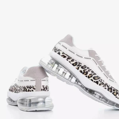 Białe buty sportowe w panterkę Gromin - Obuwie