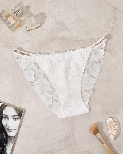 Royalfashion Белые кружевные трусики для женщин