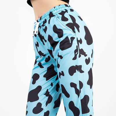 Moteriškos mėlynos spalvos sportinės kelnės – drabužiai