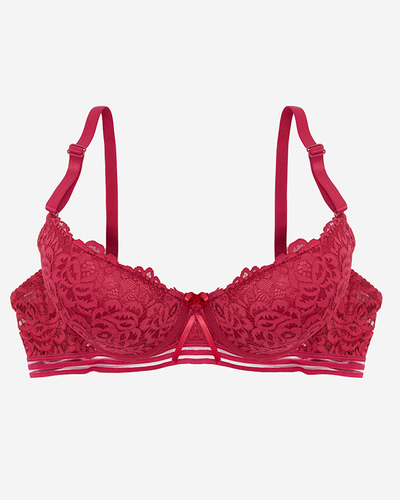 Темно-бордовый кружевной бюстгальтер с чашечками для женщин - Нижнее белье