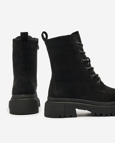 "Royalfashion" Juodi moteriški nėriniuoti batai "Cacava"