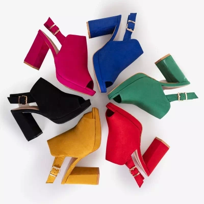 OUTLET Fuchsia moteriškos aukštakulnės basutės Wefira - Shoes