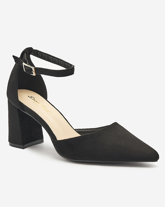 Juodi moteriški bateliai ant aulo Derra - Avalynė