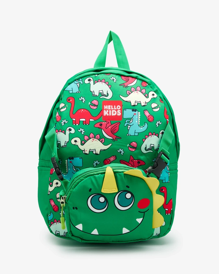 Royalfashion Зеленый детский рюкзак с маленькой сумочкой и принтом динозавров