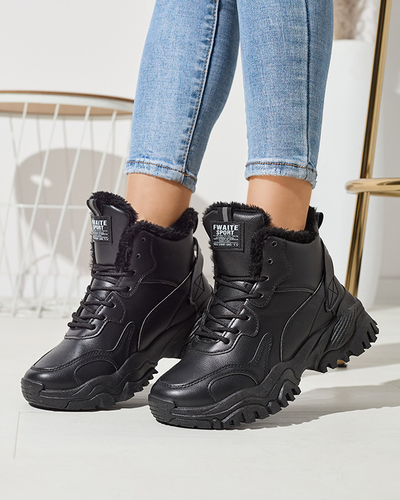 Черная женская утепленная спортивная обувь Felimoe- Footwear
